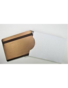 Libreta en piel natural dorada, con 80 hojas cambiables y bolsillo de plástico para tarjetas, hecha a mano de  8x10,5 cm