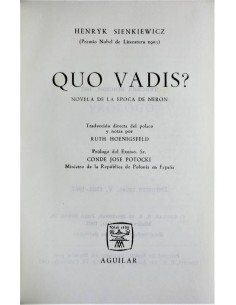 Libro para Encuadernador - Cortes Ilustrados. Henry Sienkieewicz: Quo Vadis? Novela de la época de Nerón