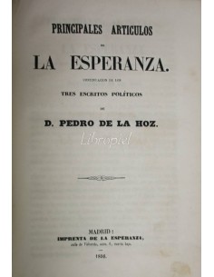 Tres escritos políticos de D. Pedro de la Hoz publicados en 1844