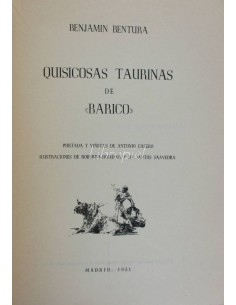 Quisicosas taurinas de Barico