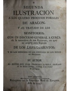 Segunda ilustración a los cuatro procesos forales de Aragón