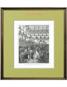 Grabado Don Quijote, T.II., C.XXXI. Vaya la vuestra merced á apear á mi señora...