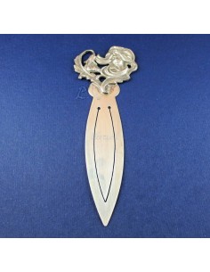 Marcapáginas de plata 925,10 cm., Mujer y flor 2