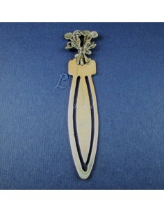 Marcapáginas de plata 925, 7 cm., Ramo de flores