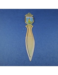 Marcapáginas de plata, 8,5 cm., Escudo La Coruña