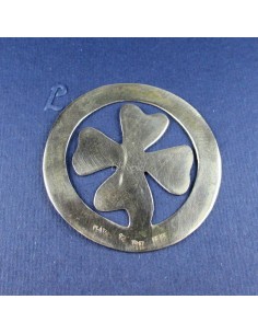 Marcapáginas de plata 925, 4,5 cm., Trebol